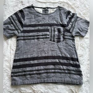 Ace & Jig Gray and Black Striped Knit Pullover